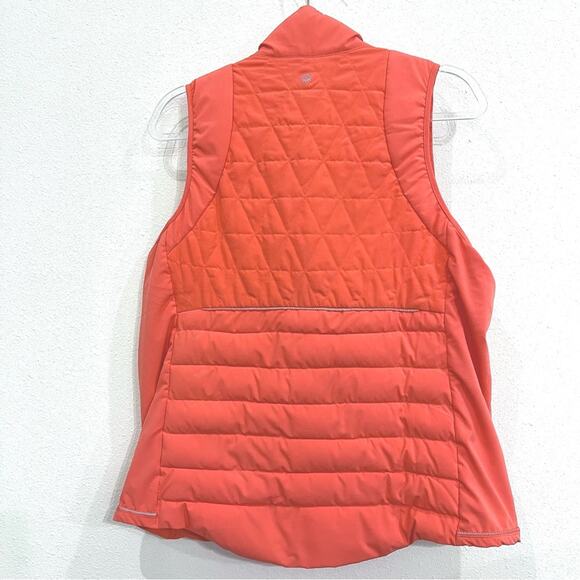 Tangerine Quilted Puffer Vest w/ Pockets & 2-Position Front Zipper in Papaya XL - Picture 2 of 13